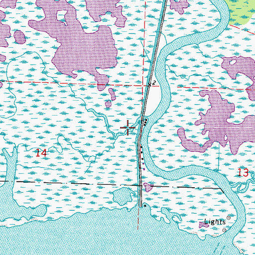 Topographic Map of Bayou Laurier, LA