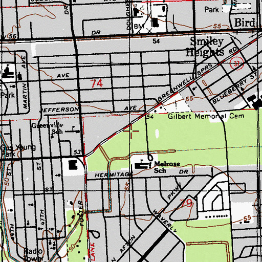 Topographic Map of Capitol Middle School, LA
