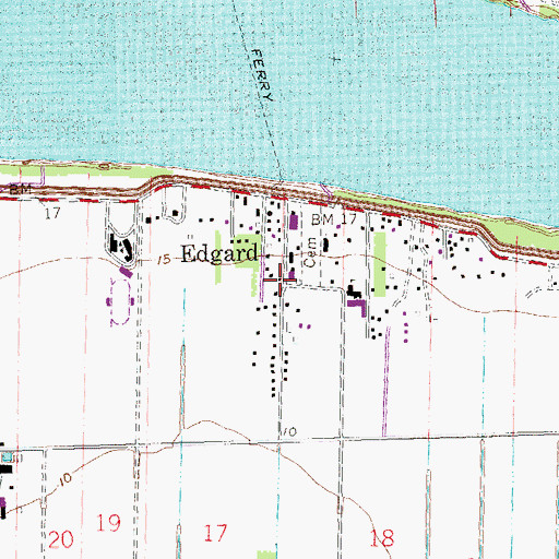 Topographic Map of Edgard, LA
