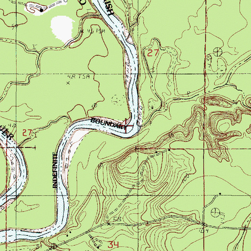 Topographic Map of Whitmans Ferry (historical), TX