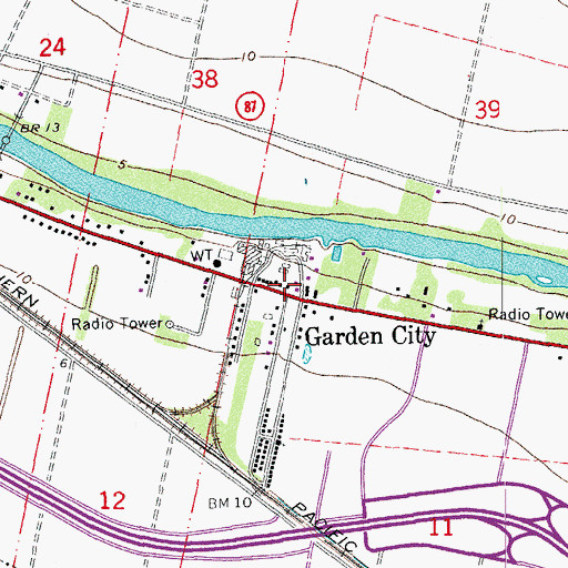 Topographic Map of Garden City Post Office, LA