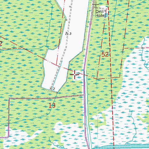 Topographic Map of KDLP-AM (Bayou Vista), LA