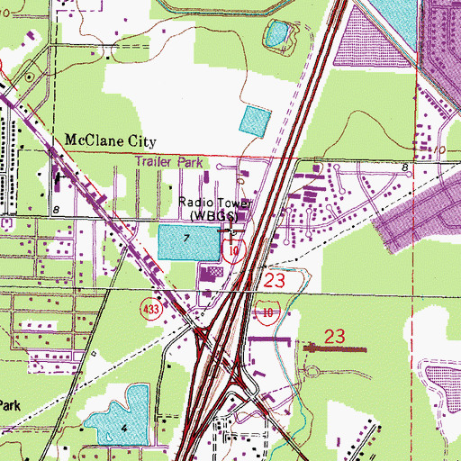 Topographic Map of WSLA-AM (Slidell), LA