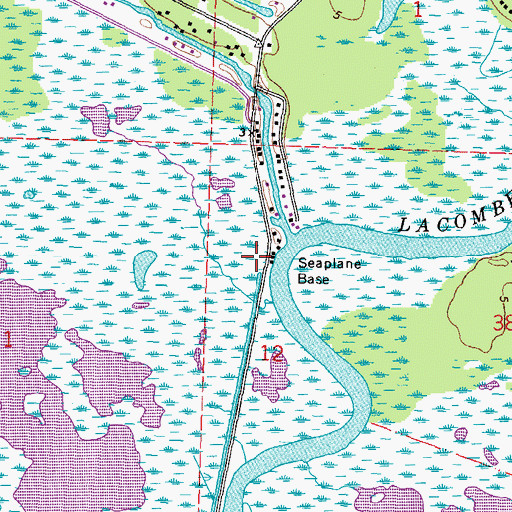 Topographic Map of Southern Natural Gas Company Seaplane Base, LA