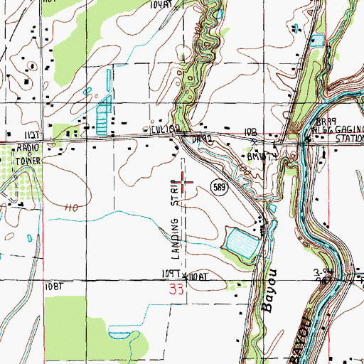 Topographic Map of Berry Airport (historical), LA