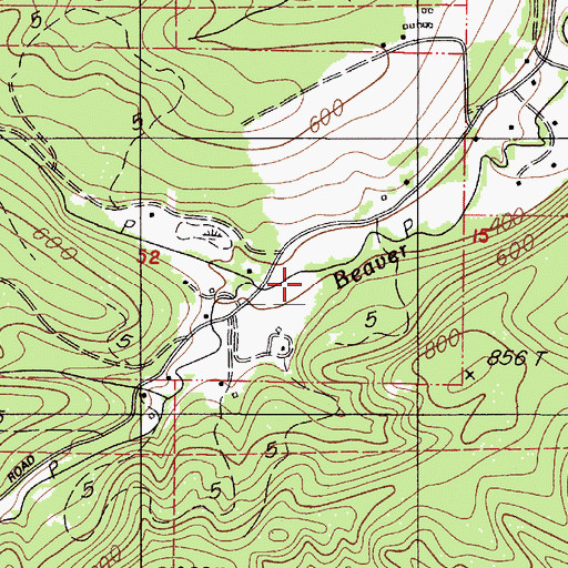 Topographic Map of Duffy Creek, OR