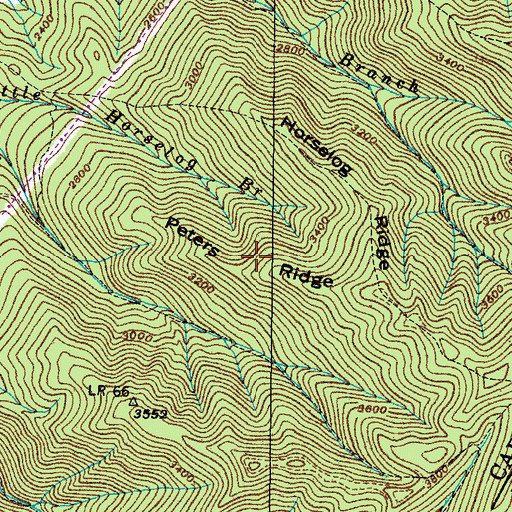 Topographic Map of Peters Ridge, TN