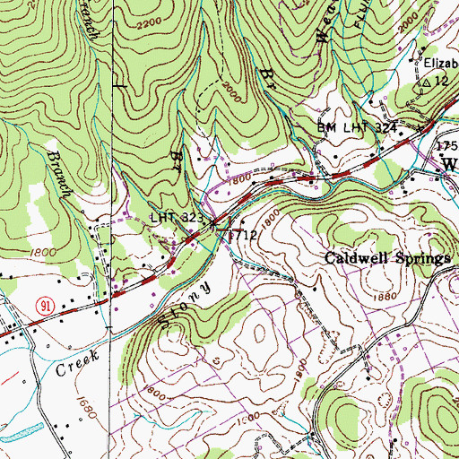 Topographic Map of Pierce Branch, TN