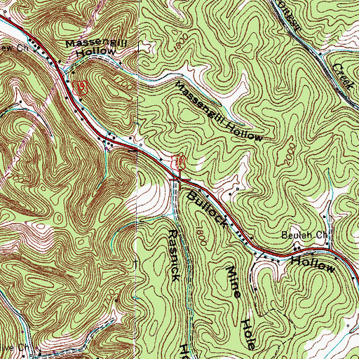 Topographic Map of Rasnick Hollow, TN