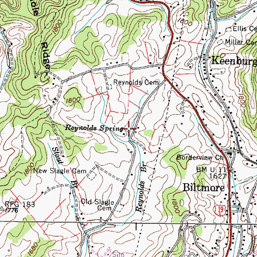 Topographic Map of Reynolds Spring, TN