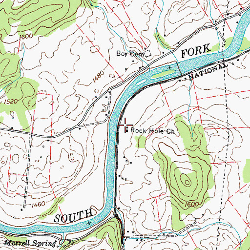 Topographic Map of Rock Hole Church, TN