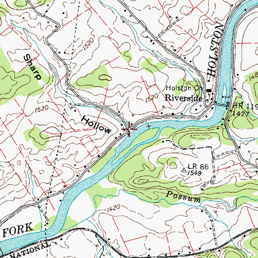 Topographic Map of Sharp Hollow, TN