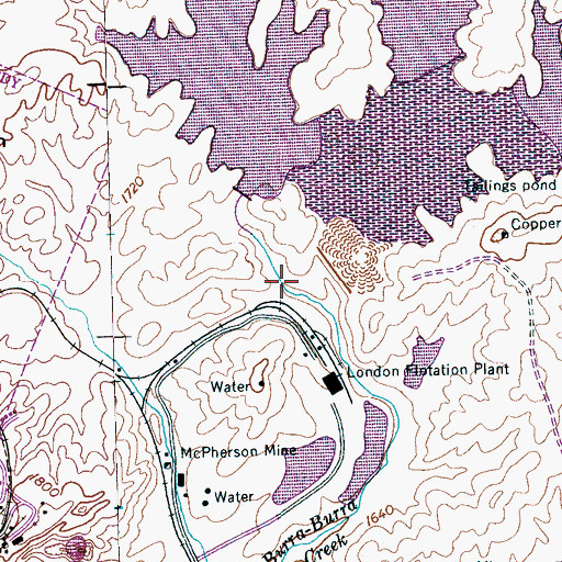 Topographic Map of London Mills Tailings Pond, TN