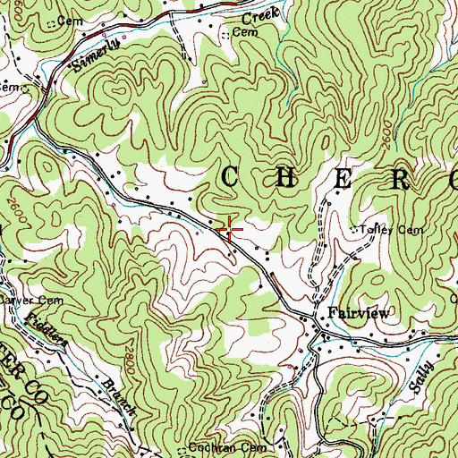 Topographic Map of Cochran Store (historical), TN
