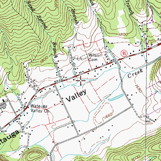 Topographic Map of Milams Mill (historical), TN