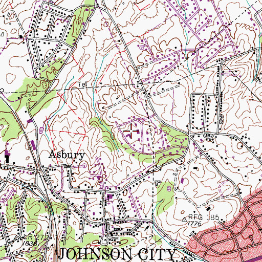Topographic Map of Ashley Academy, TN