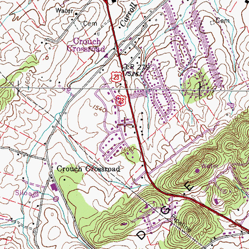 Topographic Map of Boone Trail, TN