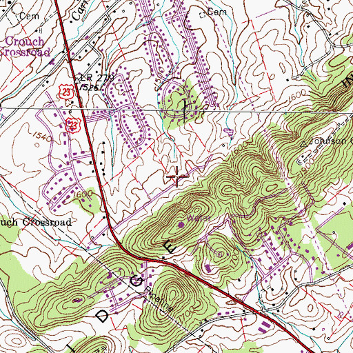 Topographic Map of Brentwood, TN