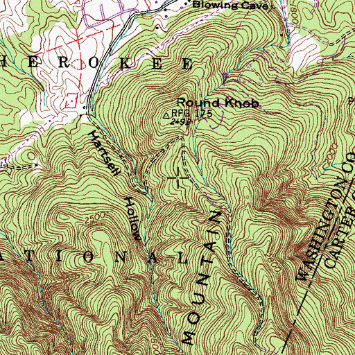 Topographic Map of Buffalo Mountain Park, TN