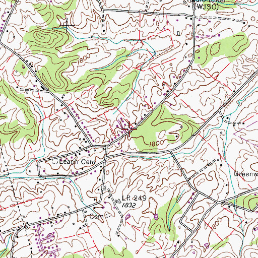 Topographic Map of Carter Crossing, TN