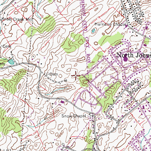 Topographic Map of Charbray, TN