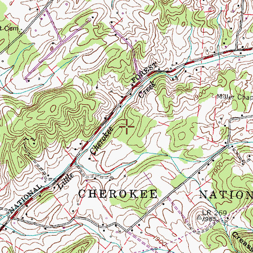 Topographic Map of Cherokee Gardens, TN