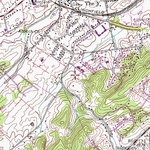 Topographic Map of Colony Park, TN