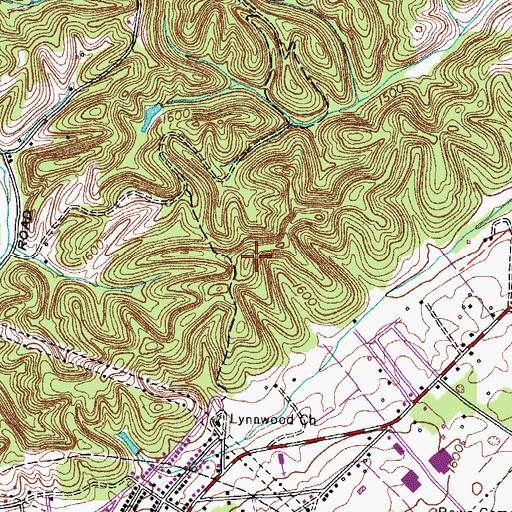 Topographic Map of Dividing Ridge, TN