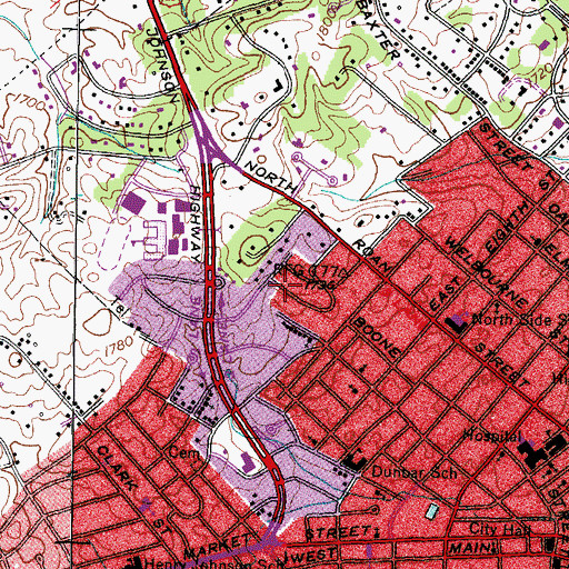 Topographic Map of Gilmer Park, TN