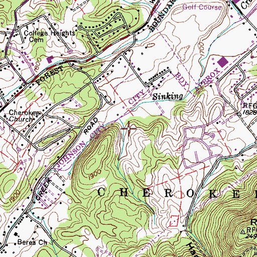 Topographic Map of Hickory Lake, TN