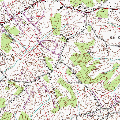 Topographic Map of Maison, TN