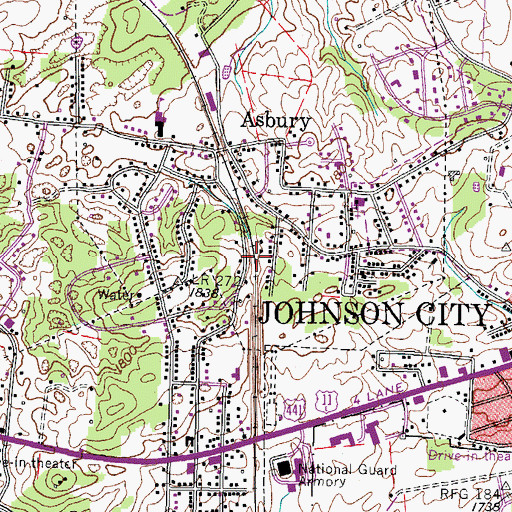 Topographic Map of Miller Siding (historical), TN