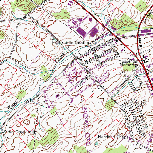 Topographic Map of Montclair, TN