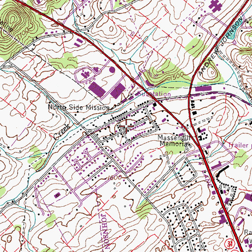 Topographic Map of North Acres, TN
