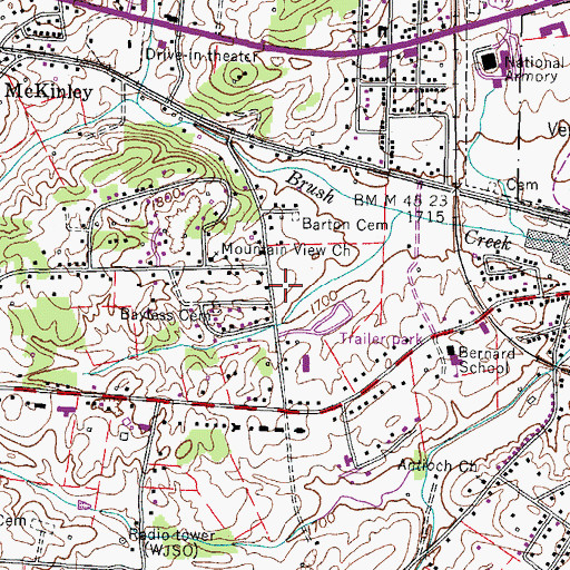 Topographic Map of Ramblewood, TN