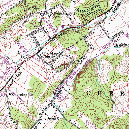 Topographic Map of Rural Ridge, TN
