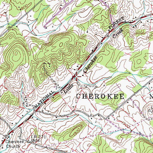 Topographic Map of Scott Branch, TN