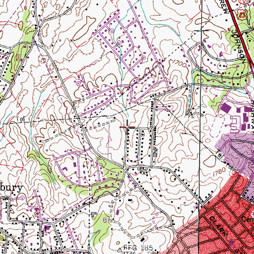 Topographic Map of Seaton Subdivision, TN