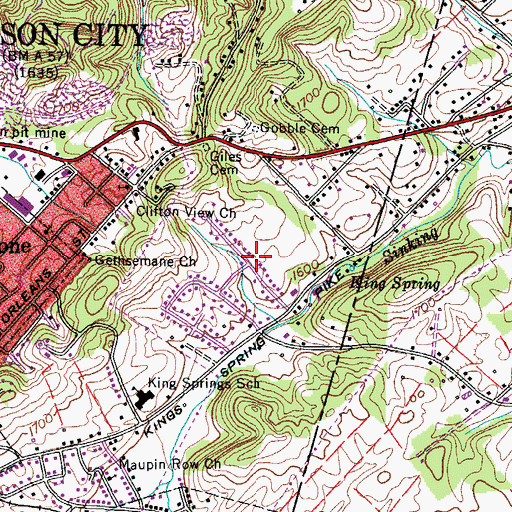 Topographic Map of Stoney Brook, TN