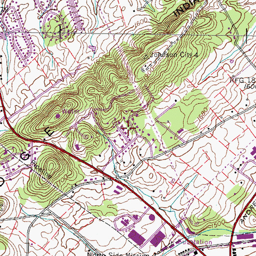 Topographic Map of Tamassee, TN