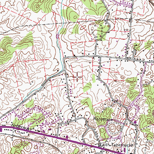 Topographic Map of Westover, TN