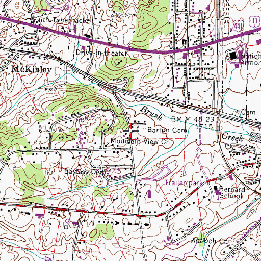 Topographic Map of Westover Hills, TN