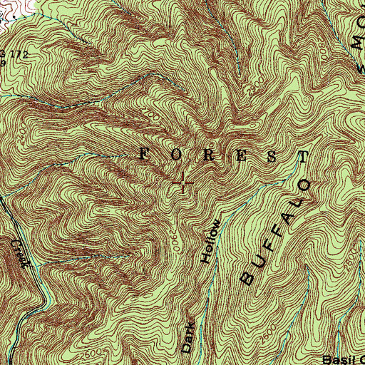 Topographic Map of Whiterock Ridge, TN