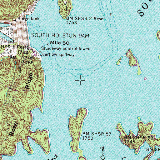 Topographic Map of Big Creek (historical), TN