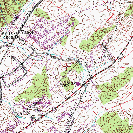 Topographic Map of Brookmead, TN