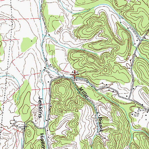 Topographic Map of Caylers Creek, TN