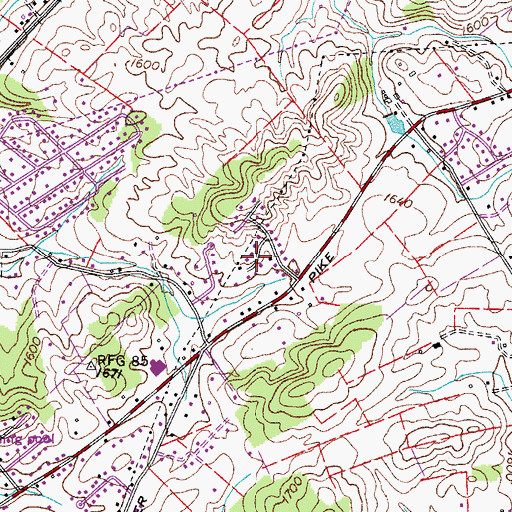 Topographic Map of Crest View, TN