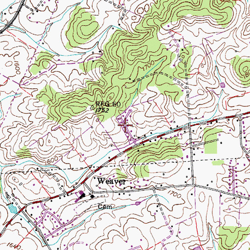 Topographic Map of Larkin Hills, TN