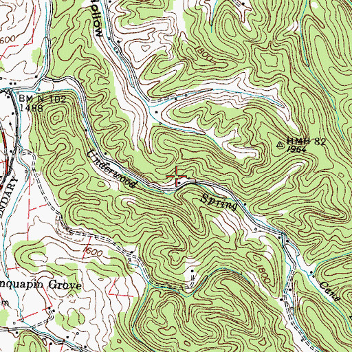 Topographic Map of McCaneys Mill (historical), TN