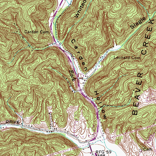 Topographic Map of Slagle Creek, TN